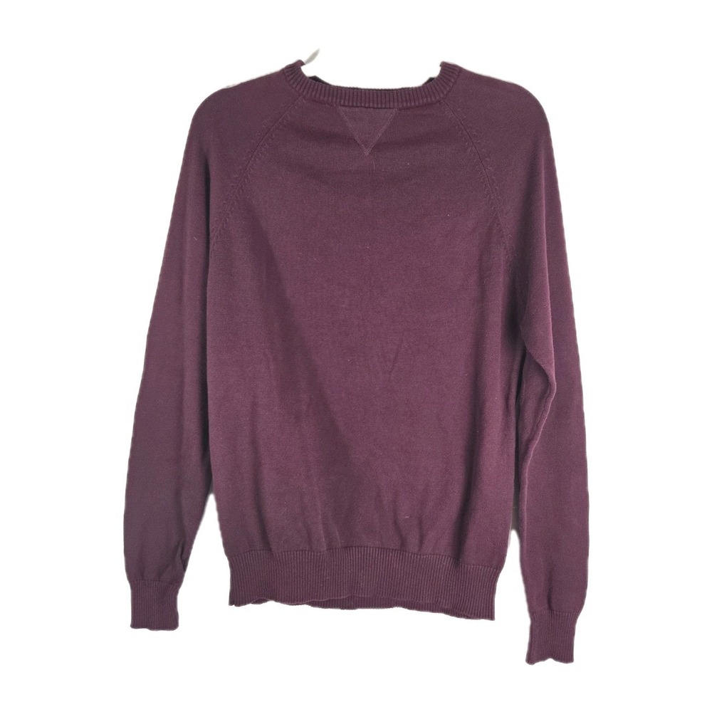 Dip Mens Burgundy 100% Cotton Preppy Sweater Elbow Patches Grampacore Preppy Sm